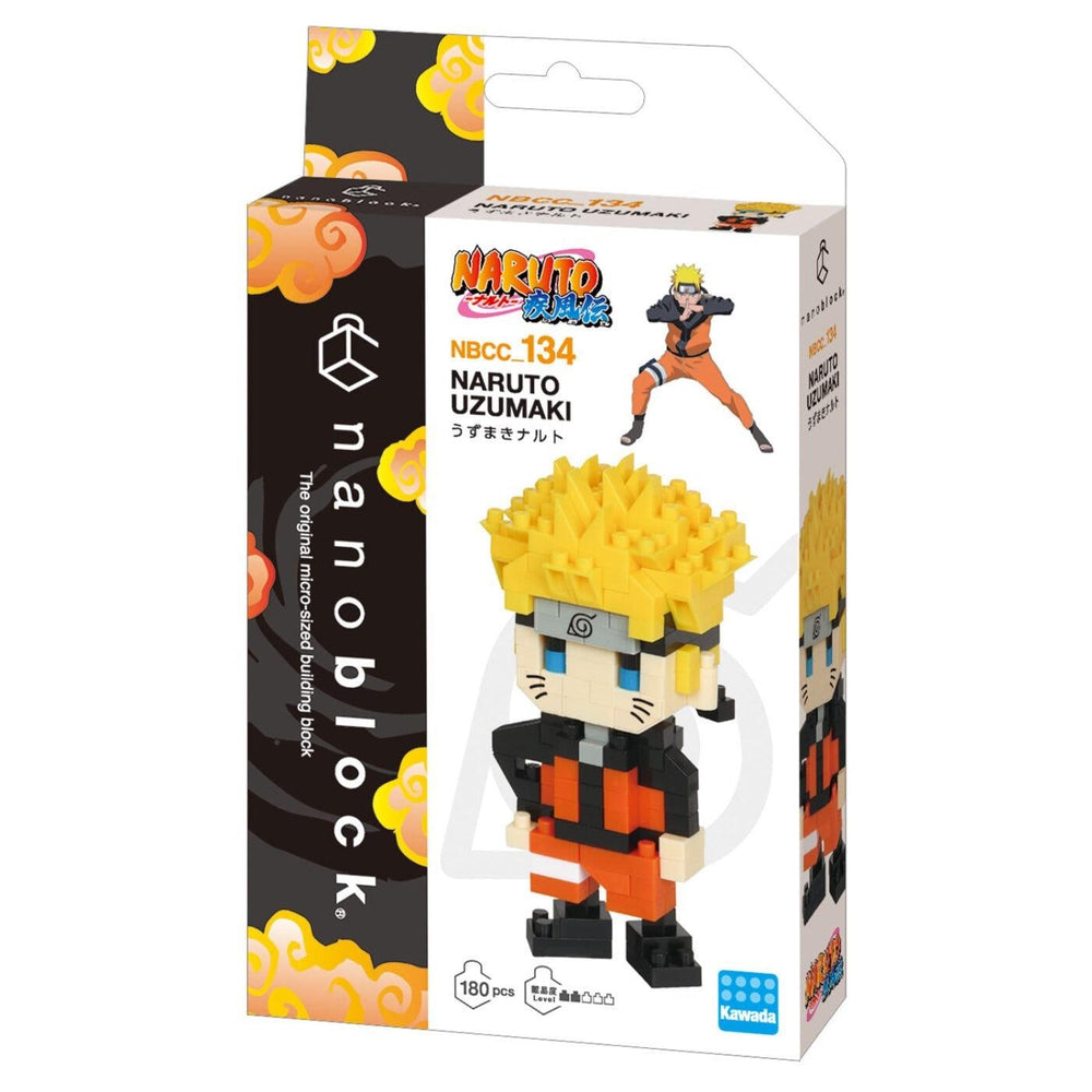a box containing a small figurine of a character from the popular animated series "Naruto". The figurine is a detailed, pixelated representation of the character, which is a popular element of the "Naruto" franchise. The box is designed to showcase the figurine and is likely intended for collectors or fans of the series.