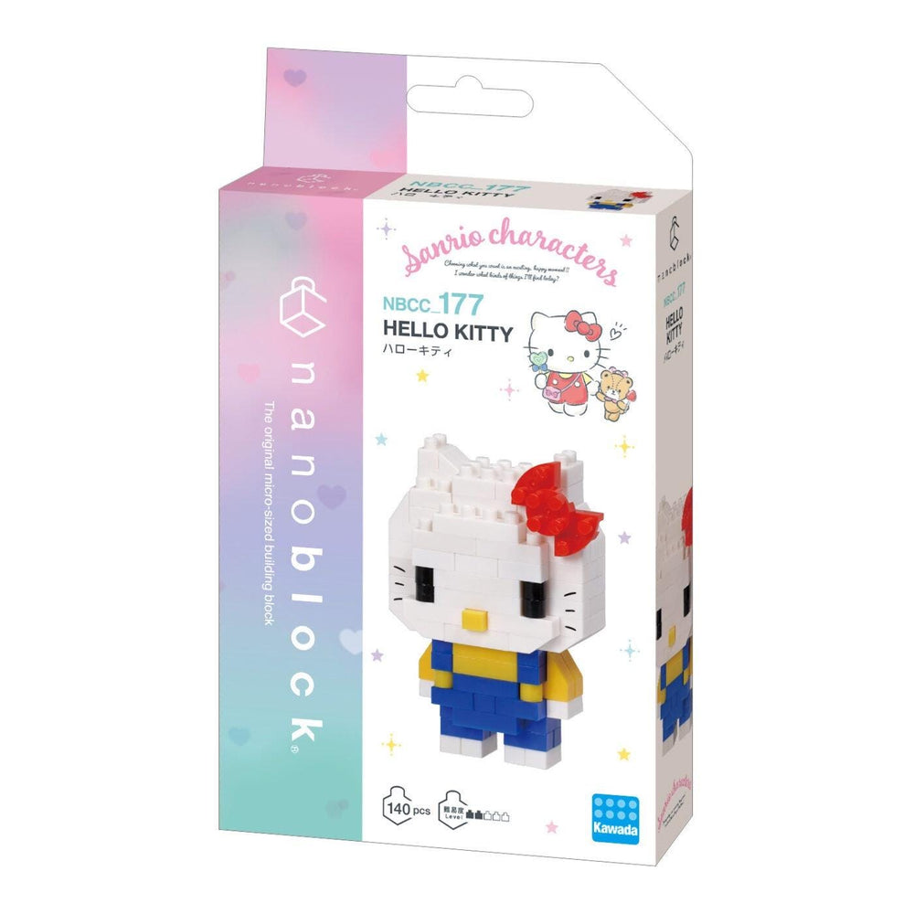 a Hello Kitty-themed packaging for a Nanoblock building block set.