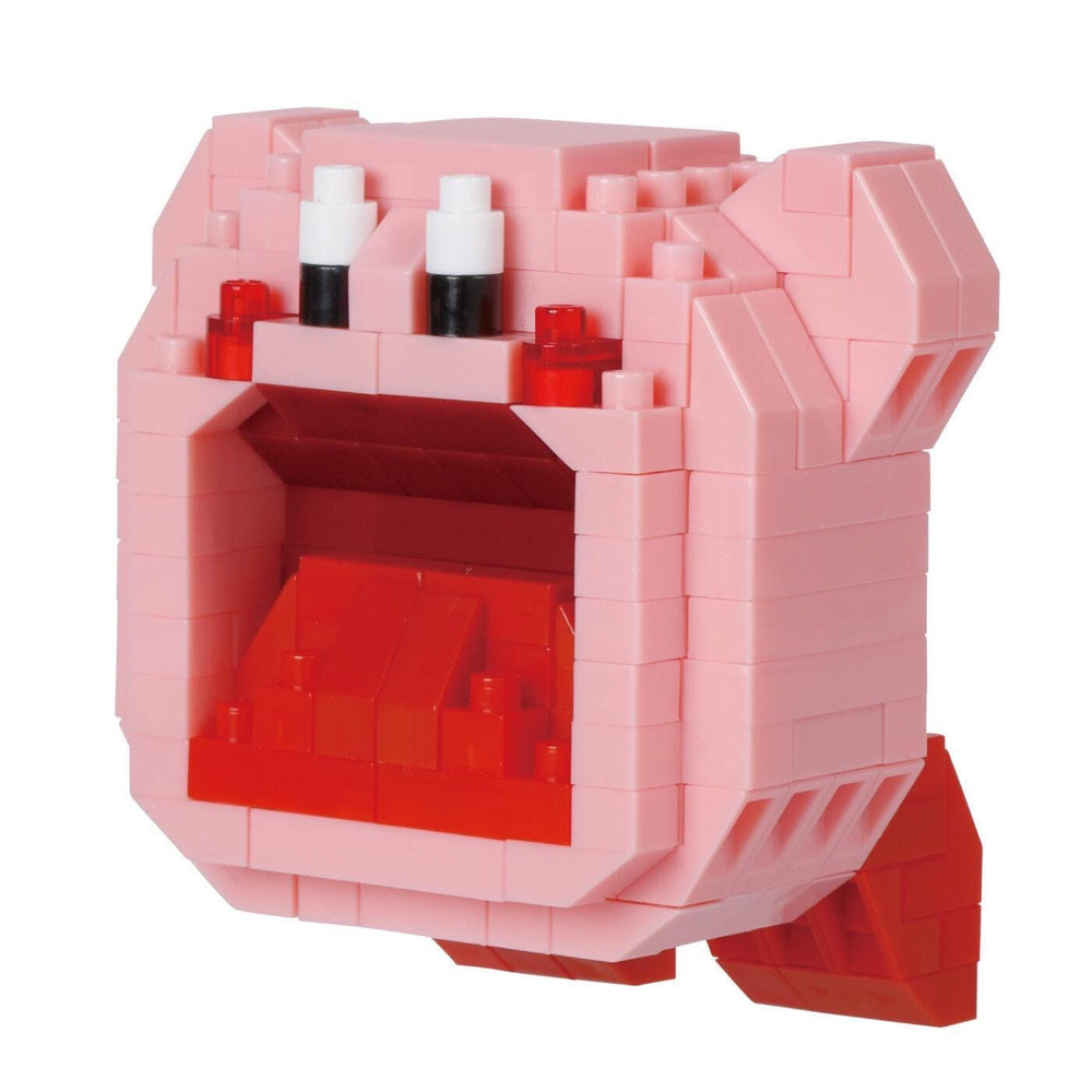 A pink and red 3D-printed object resembling a cartoon character or a toy.