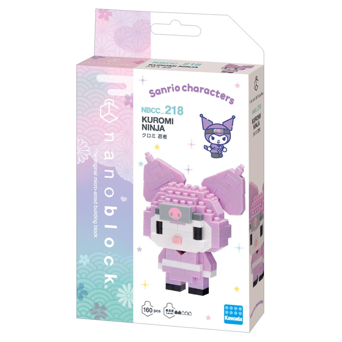 a pink and white box containing a pink and white character, which appears to be a character from the Sanrio character line. The box is designed to resemble a building block set, with the character depicted as a small, colorful figure.