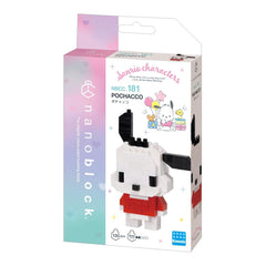 a packaging for a Nanoblock Pochacoo set, which is a small, colorful building block toy.