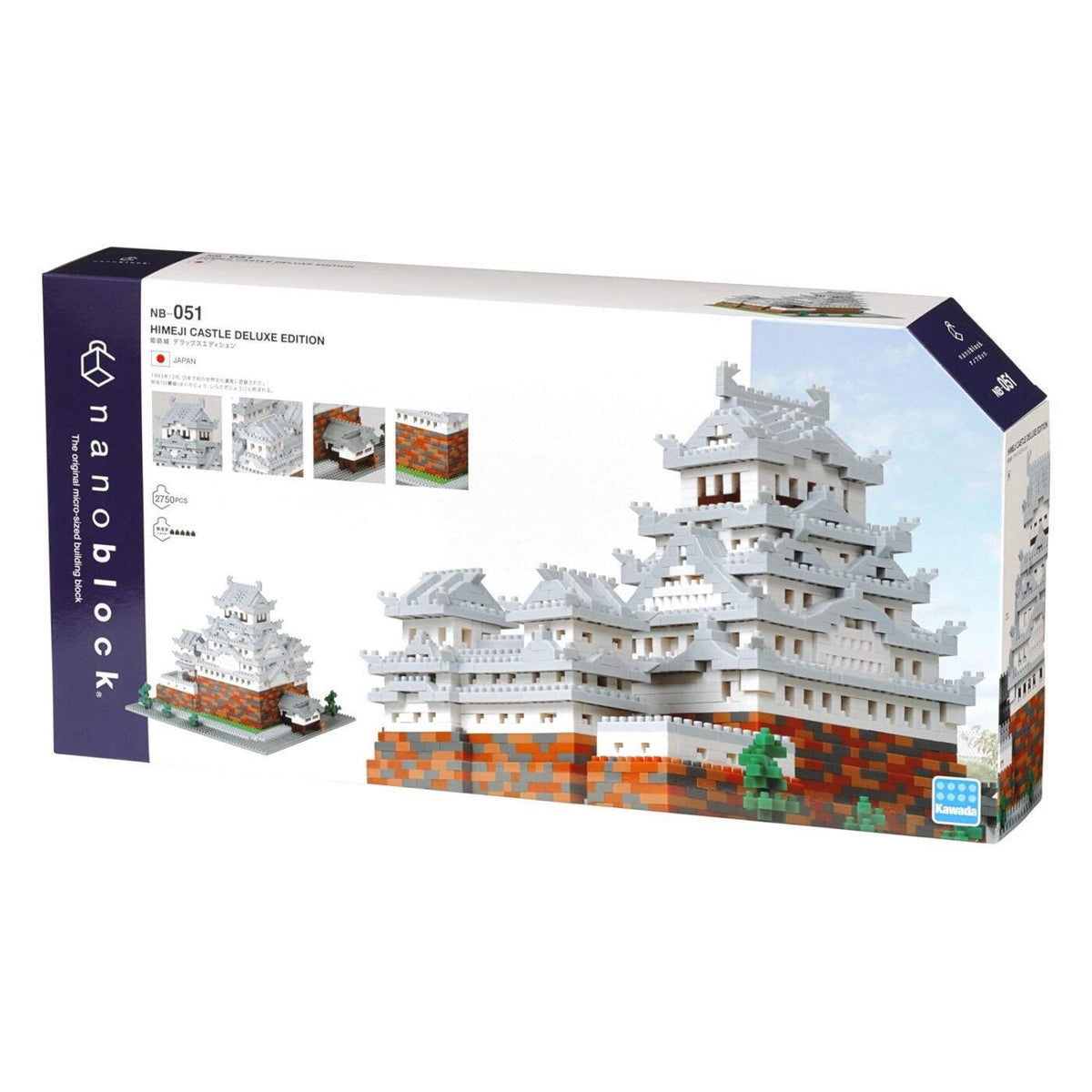 The image is a box containing a model kit for building a castle, specifically the Himeji Castle Deluxe Edition.