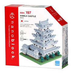 The image is a box for a Nano-Blok Himeji Castle building block set.
