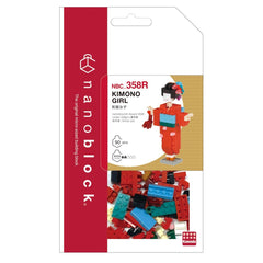 The image is a packaging for a NBC Kimono Girl building block set.