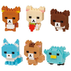 six colorful, pixelated animal figures, including a bear, a rabbit, a dog, a cat, a bird, and a squirrel.