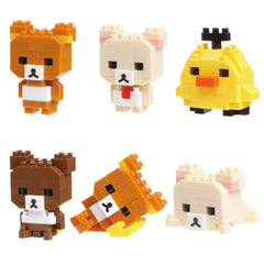 A collection of six cute, pixelated animal figures, including a bear, a chicken, a duck, a rabbit, a cat, and a dog.