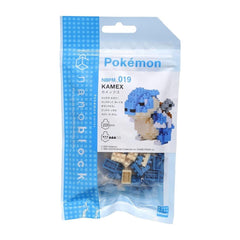 A package of Pokemon-themed building blocks, specifically the Kamex, with a blue and white color scheme.