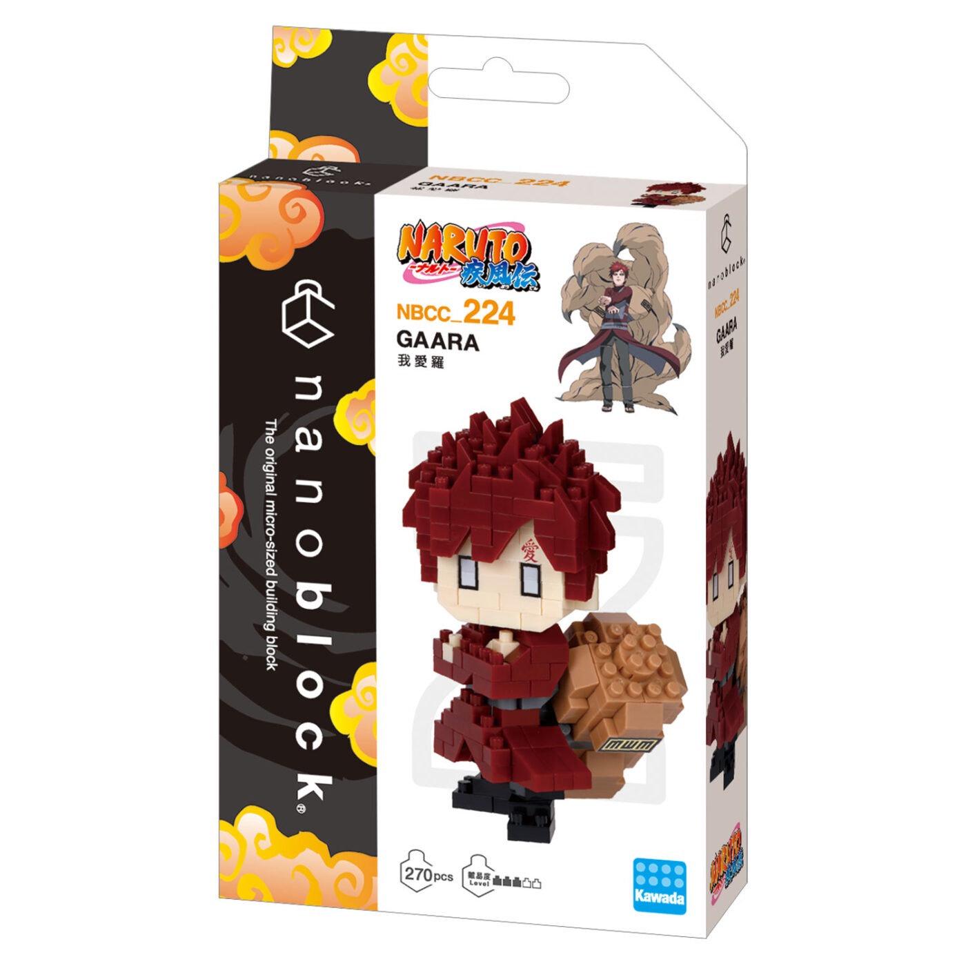 a box containing a figurine of a character from the animated series "Naruto". The figurine is a small, detailed representation of the character, which is a key element of the series. The box is designed to showcase the character and is likely intended for collectors or fans of the series.