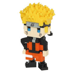 A colorful, pixelated figure of a character with a yellow headband and orange and black outfit.