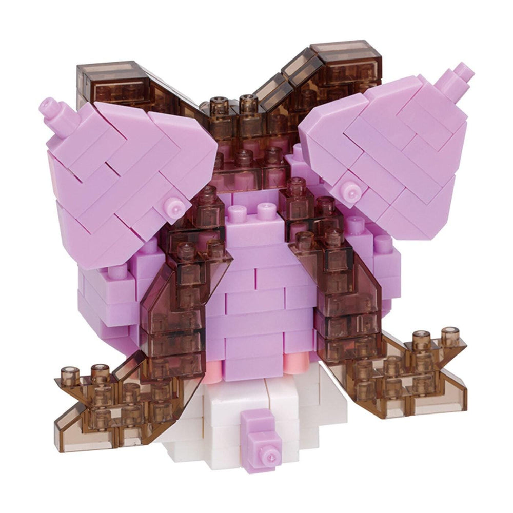 A pink and brown Lego structure composed of various Lego bricks.