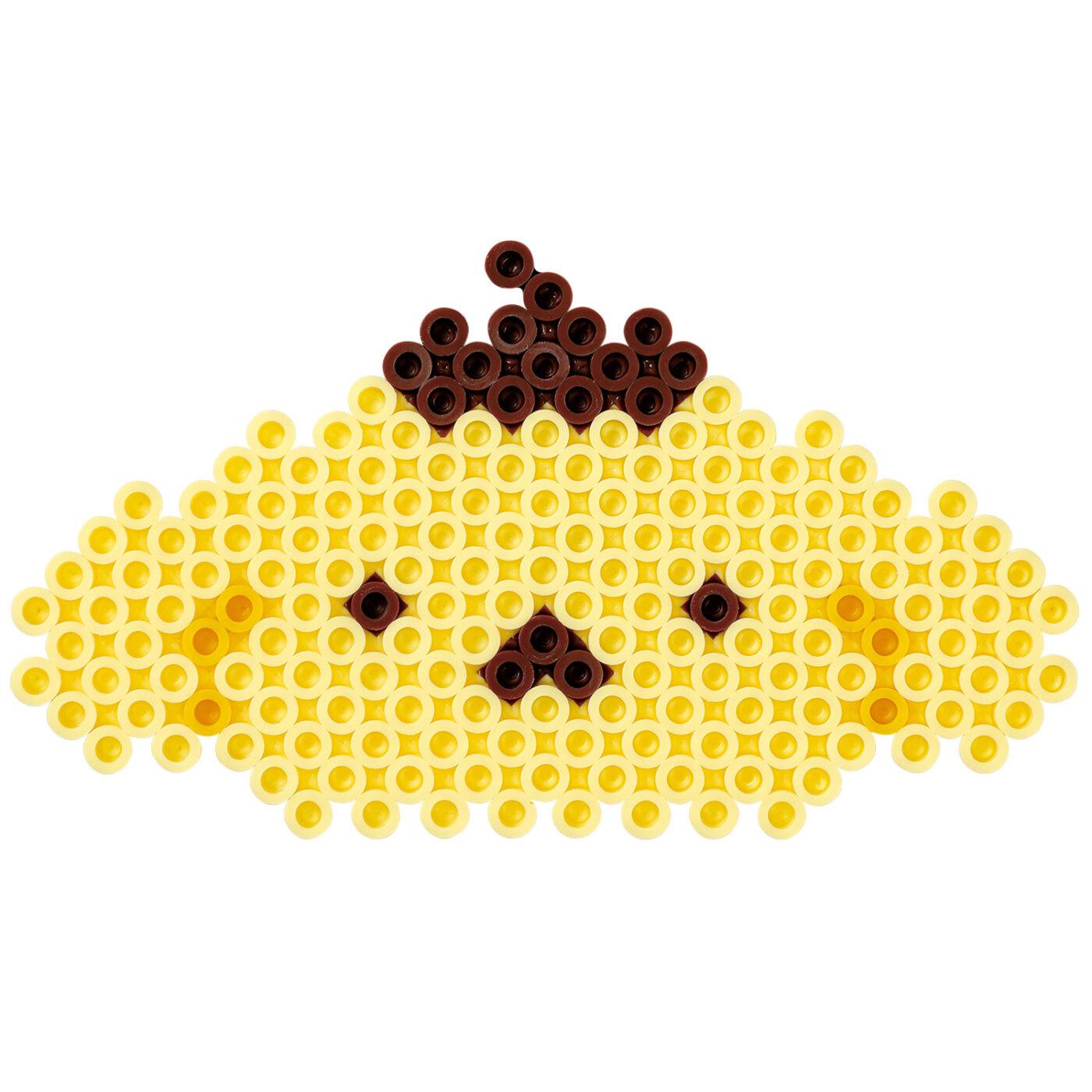 A pixelated image depicting a yellow flower with brown petals.
