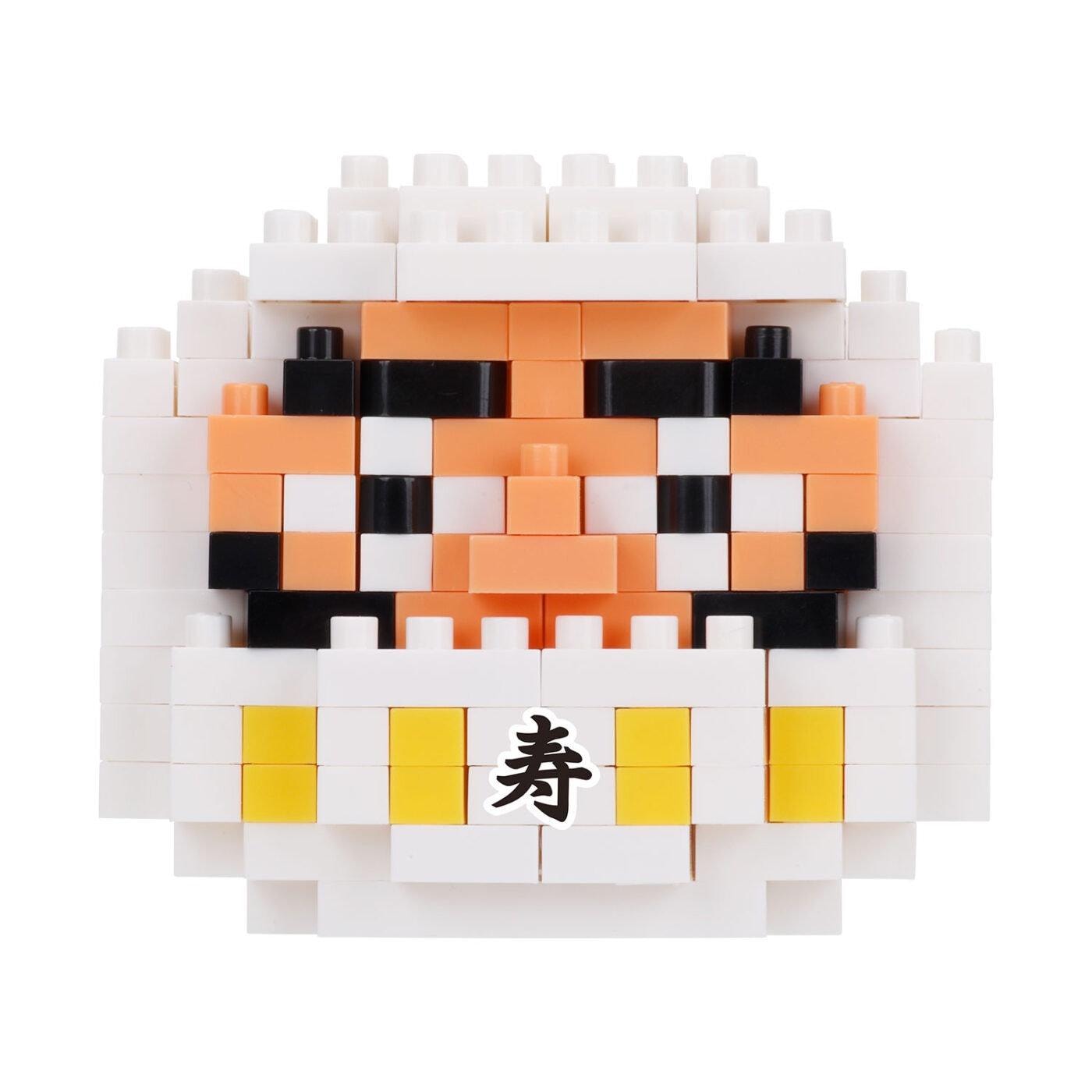 A pixelated image depicting a face composed of various colored blocks, with a small Chinese character in the center.