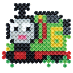 A colorful mosaic-like image composed of various shapes and colors, including circles, ovals, and other geometric forms, arranged in a playful and creative manner.