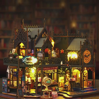 Magic City DIY Miniature House Kit (3D Wooden Cyberpunk, Craft Puzzle Gift)