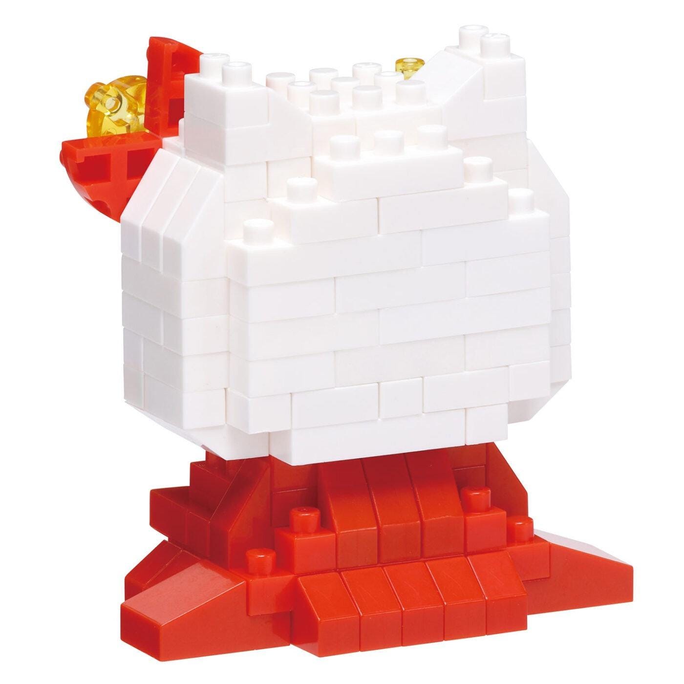 Hello Kitty nano building block figure with white head and red kimono base