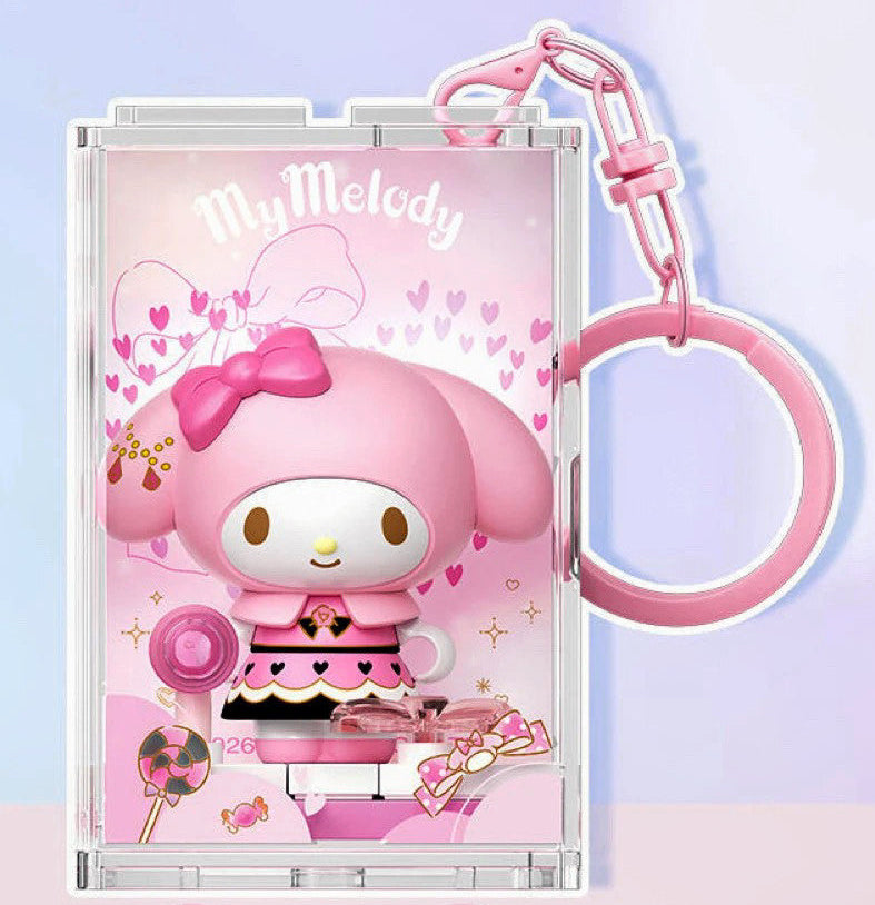 Sanrio DIY Blind Box Building Blocks Key Chain -  Hello Kitty, Kuromi, Hangyodon, Pochacco, Pompompurin, Cinnamoroll | Kawaii Room Decor